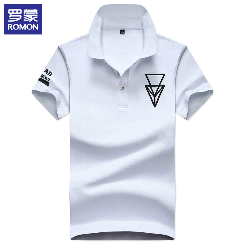 罗蒙（ROMON）短袖polo衫男纯色休闲2018夏季新款男装