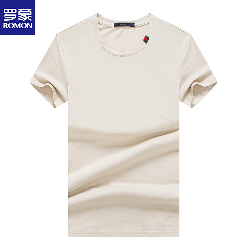 罗蒙（ROMON）短袖T恤男2018夏季时尚休闲纯色修身汗衫