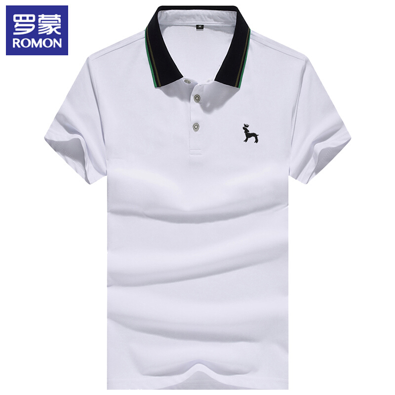 罗蒙（ROMON）短袖Polo衫男2018夏季新款商务休闲纯色T恤8TX908116