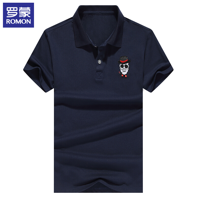 罗蒙（ROMON）短袖Polo衫男2018夏季新款商务休闲纯色T恤8TX908118