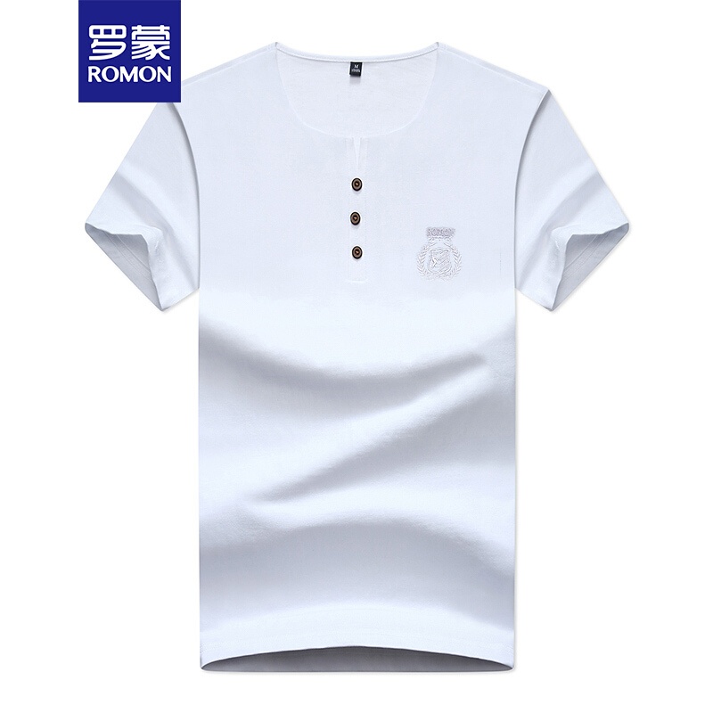 罗蒙（ROMON）男士T恤2018新款时尚潮流舒适轻薄8TX908126
