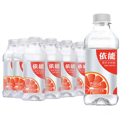 依能 果味饮料西柚味 苏打水 350ml*15瓶/箱弱碱性饮料整件装 饮用水