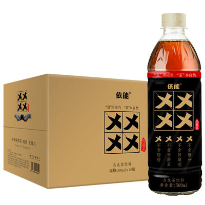 依能 㸚 无糖 乌龙茶 500ml*15瓶/箱 零卡路里 含茶多酚 箱装