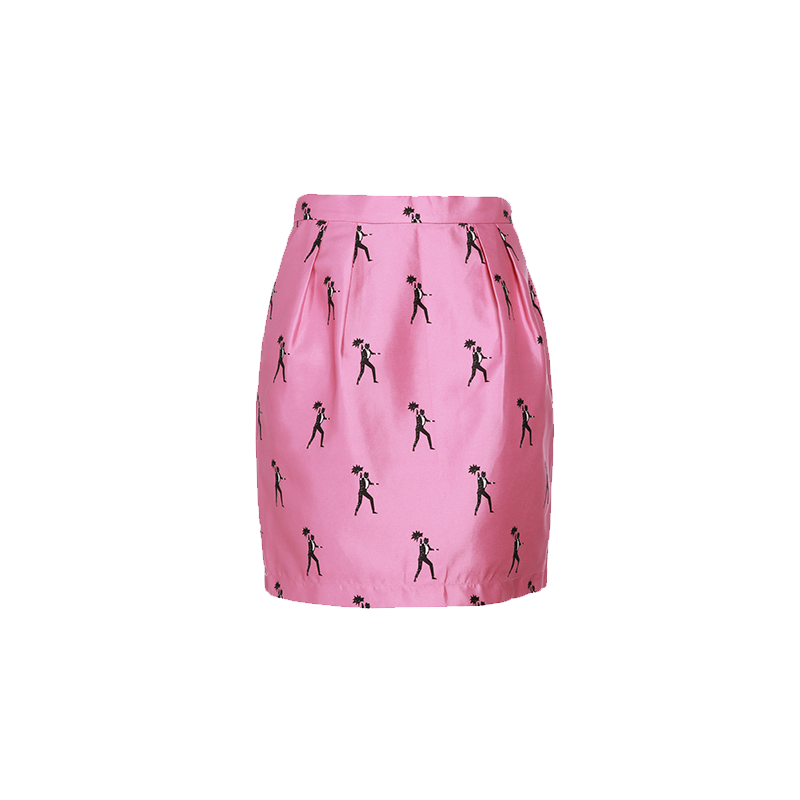 秋水伊人夏装新品女装抽象印花百搭修身半身裙H285