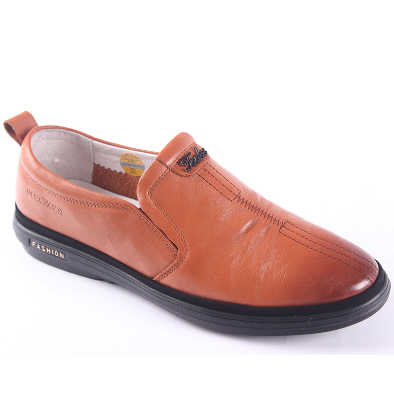 老爷车男鞋正品2017新款真皮厚底软底软面商务休闲皮鞋46696