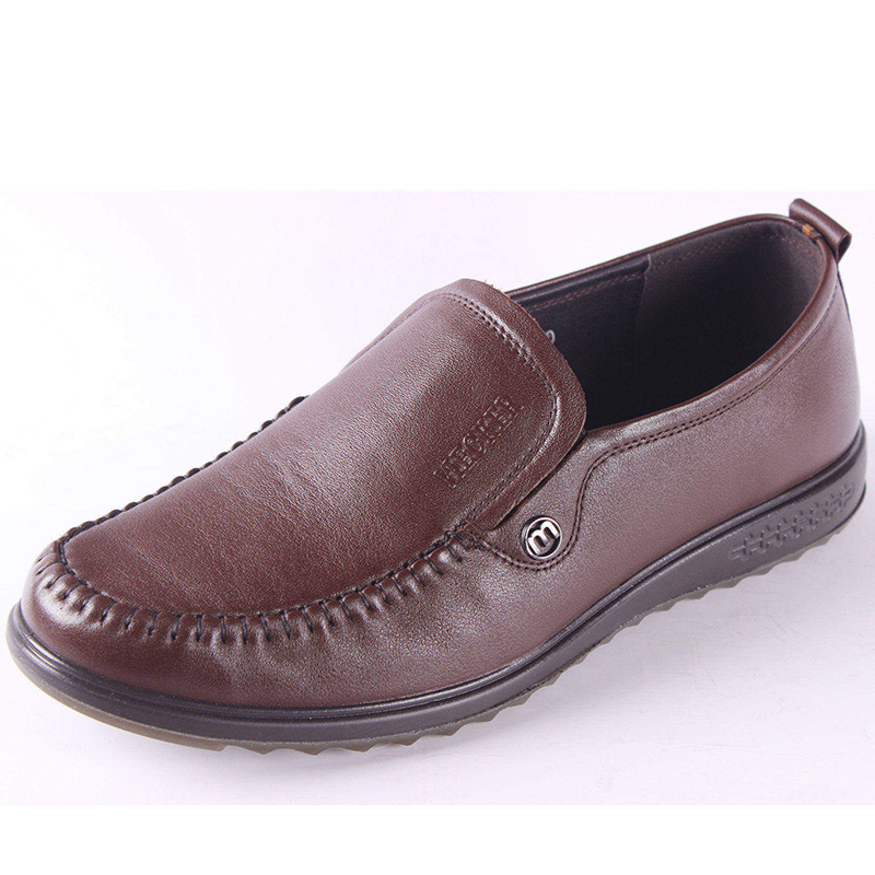 老爷车男鞋正品春秋商务真皮软底软面牛筋底中老年休闲皮鞋68919
