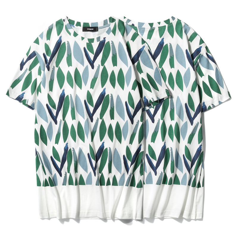 VIISHOW短袖T恤男夏季新款圆领修身青少年体恤潮牌印花男士