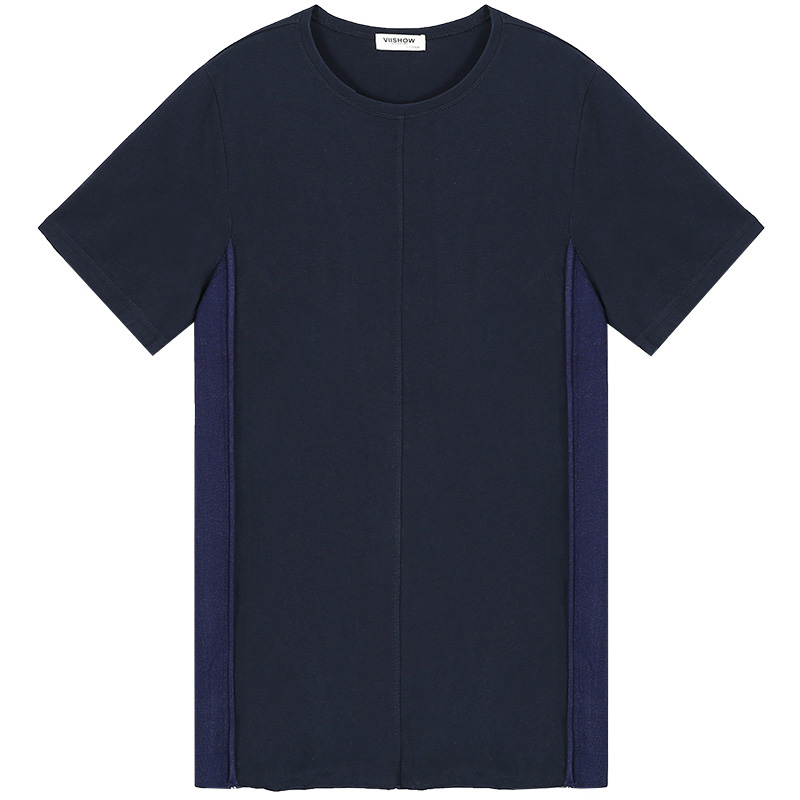 VIISHOW新款夏装T恤 欧美街头潮流纯色短袖体恤男圆领修身纯棉T潮