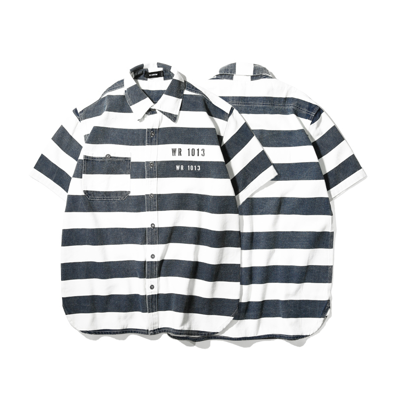 VIISHOW夏季新品短袖衬衫男纯棉休闲男士短衬条纹韩版衬衣男上衣