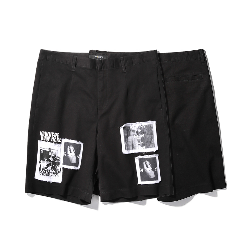 viishow夏装潮牌休闲短裤男棉质人像印花弹性男士五分裤潮牌KD1293172