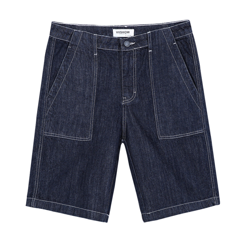 viishow夏装牛仔短裤男纯棉修身欧美街头潮流五分裤牛仔裤ND85252