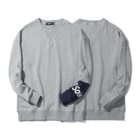 viishow春秋装新品圆领套头休闲卫衣男不规则撞色袖口男士卫衣