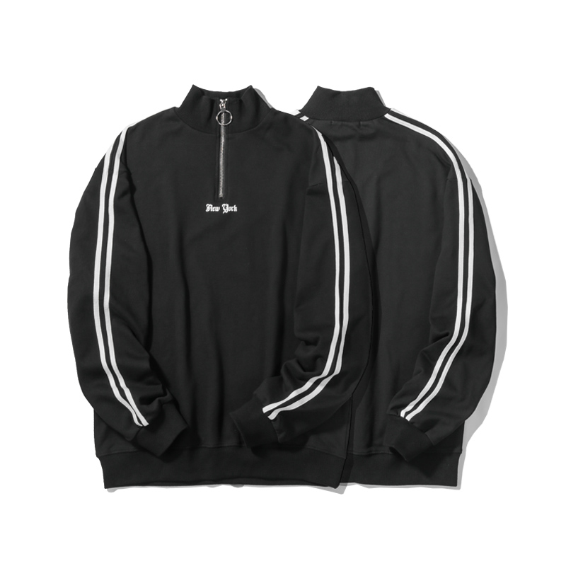 viishow秋装潮牌运动风卫衣男休闲纯棉拉链半开襟男士卫衣WD2513173