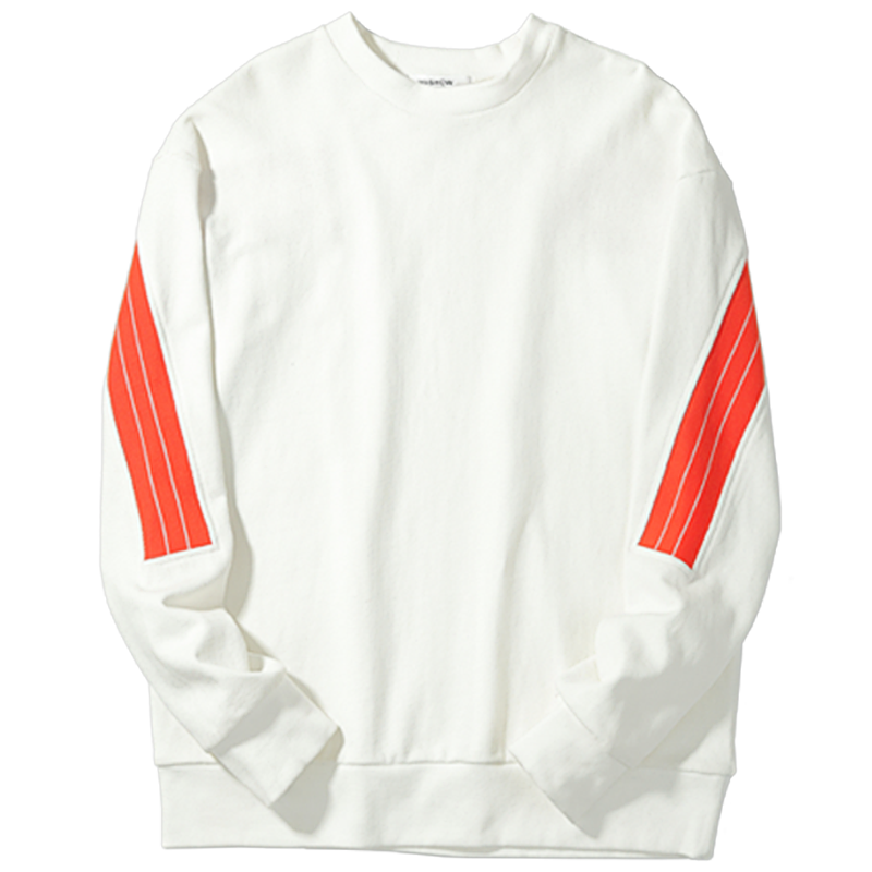 viishow秋装潮牌圆领套头休闲卫衣男撞色条纹拼接男士卫衣WD2515173