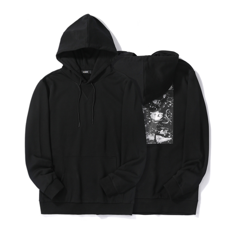 VIISHOW春秋装新品休闲卫衣男连帽衫后背个性图案休闲男士外套