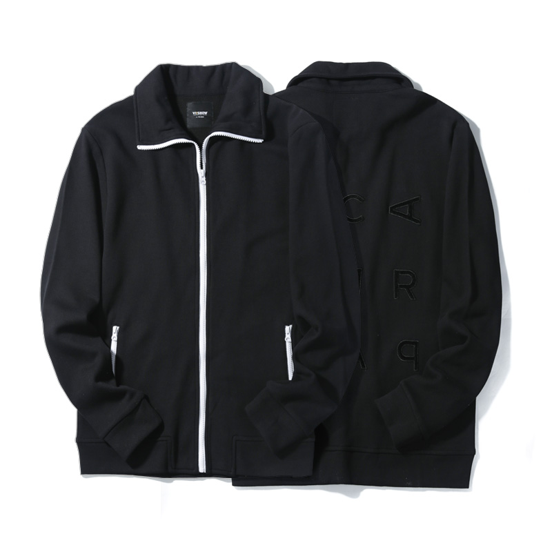 VIISHOW春秋装新品夹克衫男撞色拉链开襟字母纹绣男士外套潮