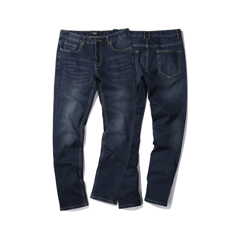 viishow秋装潮牌牛仔长裤男微弹五袋磨白男士牛仔裤子NC1950173