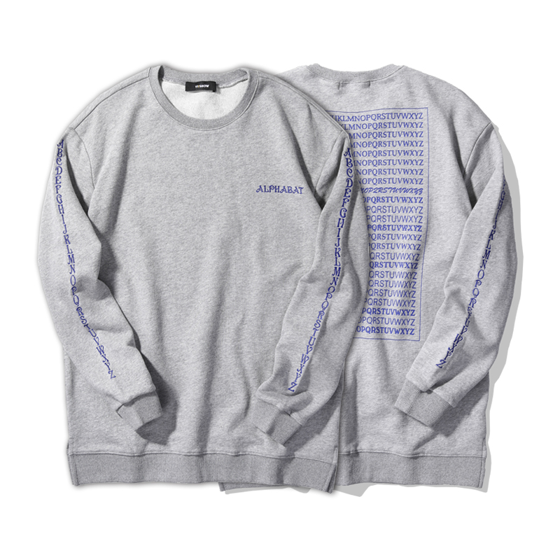 viishow秋装潮牌休闲卫衣男圆领套头字母装饰纯棉男士卫衣WD1847173