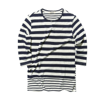 viishow秋长袖T恤圆领时尚撞色条纹T恤青年时尚衣服潮T恤
