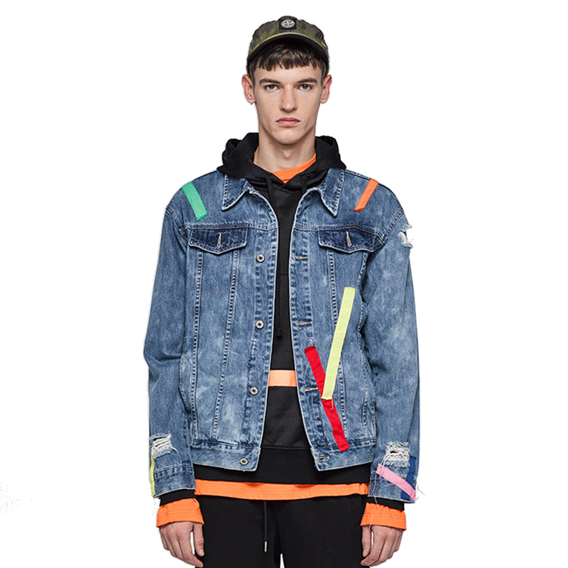 VIISHOW潮牌春秋牛仔工装外套男女韩版情侣装学生夹克jacket褂子