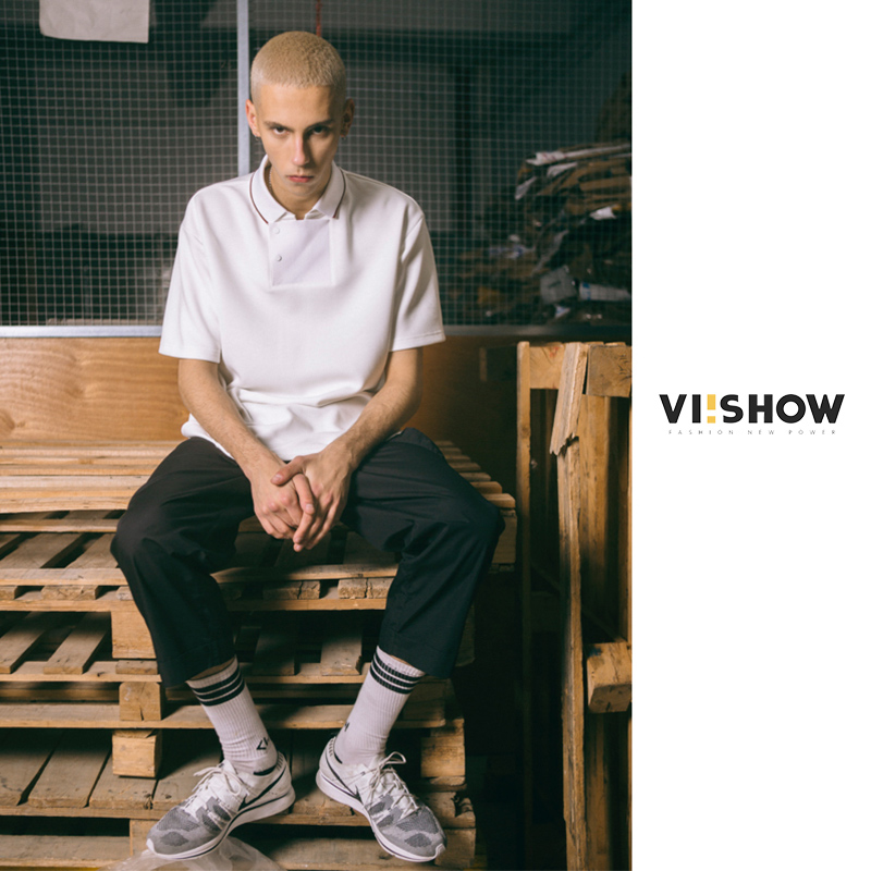 viishow夏季polo衫男短袖条纹T恤男士潮牌宽松帅气上衣