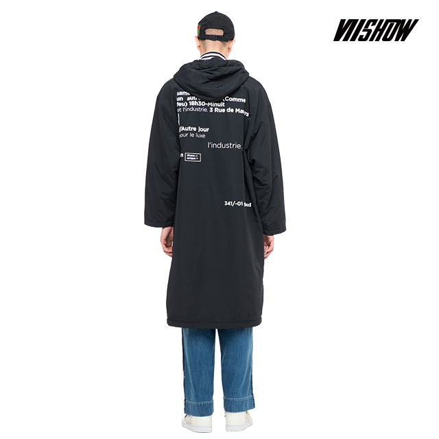 viishow风衣男中长款青年休闲衣服连帽男士外套时尚潮流韩版