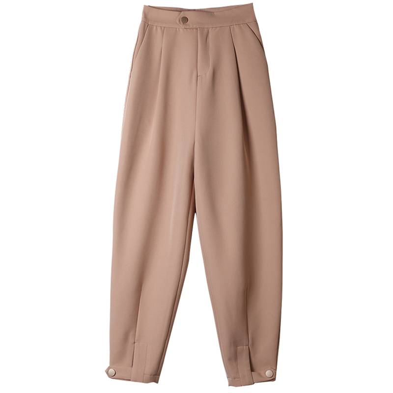 轩兹休闲裤女哈伦裤宽松高腰2018新款春装韩版学生ulzzang九分裤