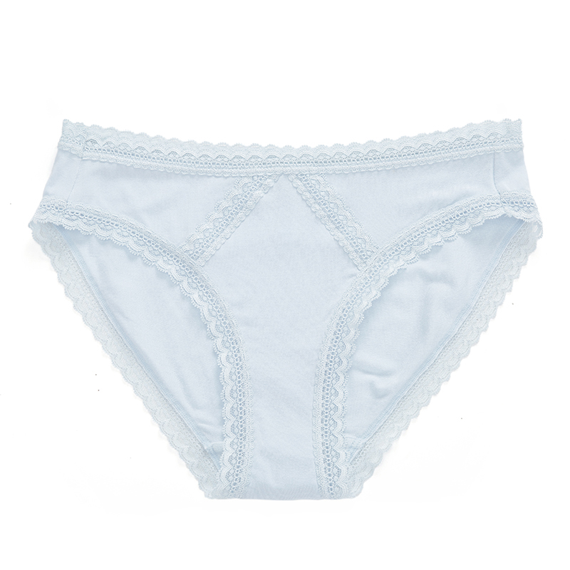 乐潘朵莫代尔棉内裤女性感低腰提臀蕾丝三角裤