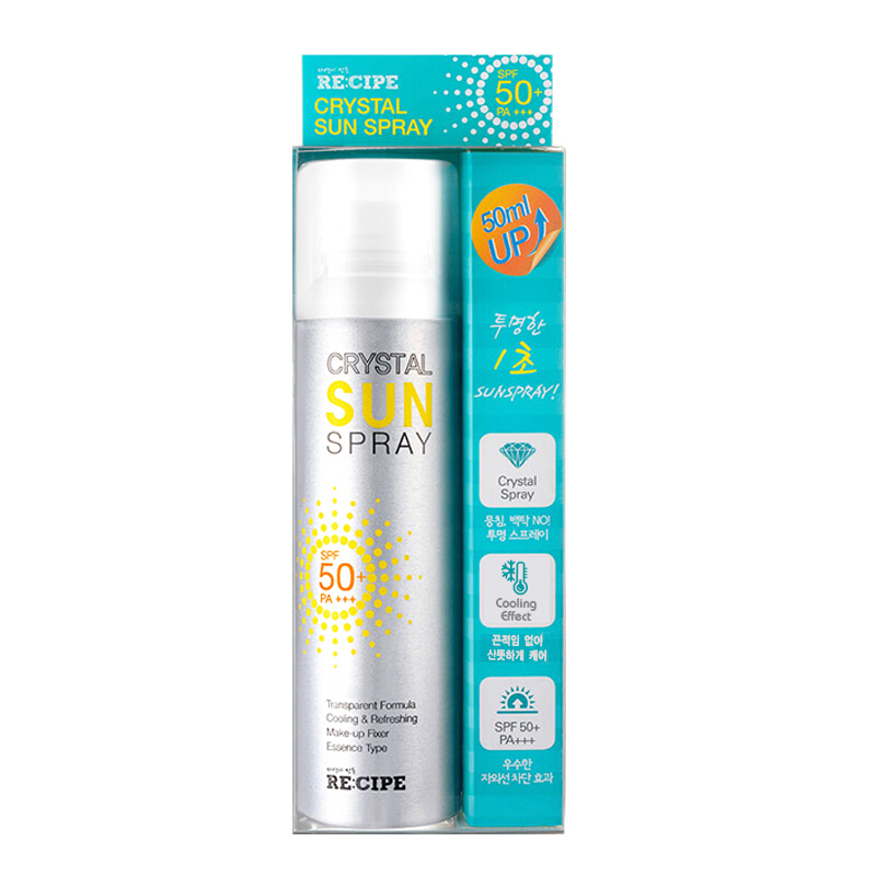 [苏宁超市]莱斯璧 RE:CIPE 玥之秘韩国水晶防晒喷雾150ml SPF50+PA+++防水全身防晒霜面部男女学生