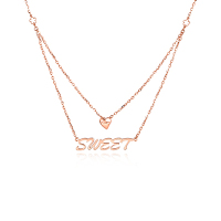 雅宝福18k金是sweet字形项链吊坠套链送爱人送女友