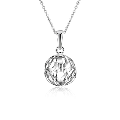 雅宝福铂金吊坠镂空圆车花球pt950白金坠子送爱人