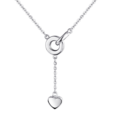 雅宝福铂金项链心形套链送女友礼物