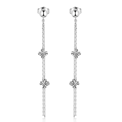 雅宝福Pt950铂金耳饰车花流苏款铂金耳坠耳环