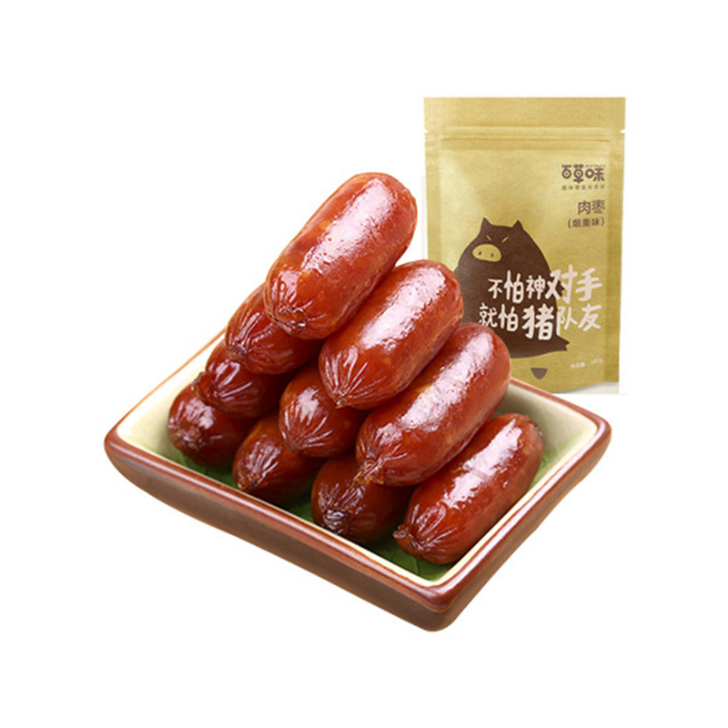 百草味（BE&CHEERY）肉枣(烟熏味)180g/袋 猪肉类 袋装小香肠 烟熏味 其他 百草味出品