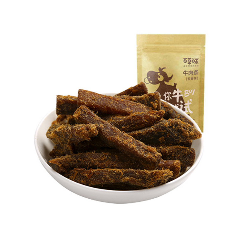 百草味（BE&CHEERY）牛肉条（五香味）100g/袋 肉干 牛肉 五香味 百草味出品