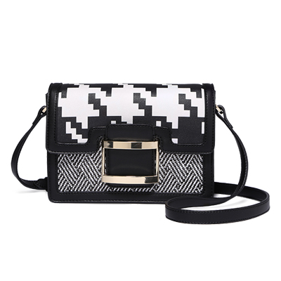 格子包包女2017新款韩版潮简约百搭千鸟格小方包单肩包斜挎包女包