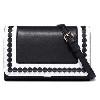 toutou2017秋冬新款女包经典黑白撞色波普风撞色单肩包斜挎小方包