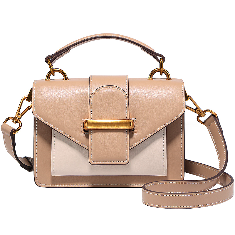 2019包包女迷你风琴包简约撞色手提小方包单肩斜挎小包潮