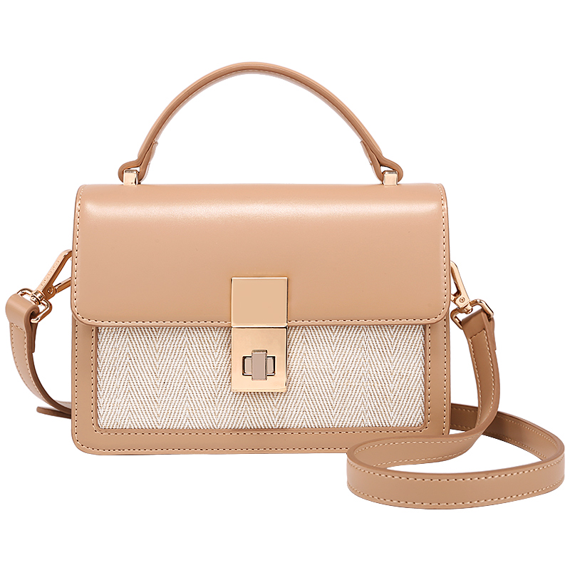 toutou2019手提包包女韩版百搭宽肩带小方包时尚单肩斜挎包潮