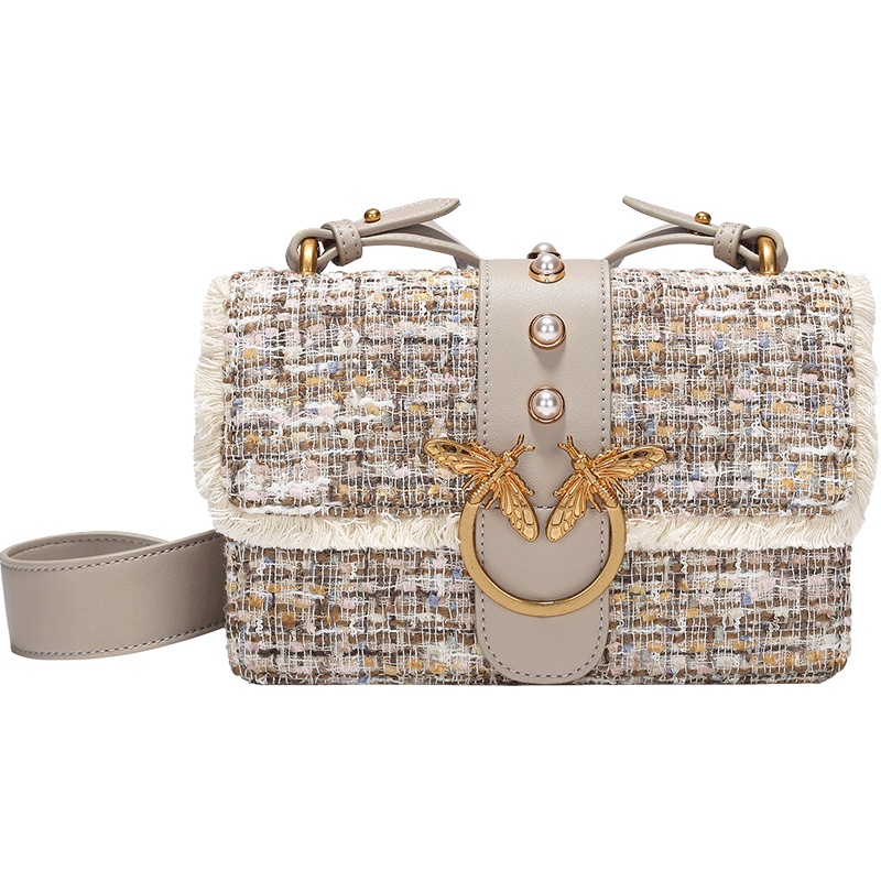 燕子包女2019质感毛呢包宽肩带韩版百搭时尚单肩斜挎包包女