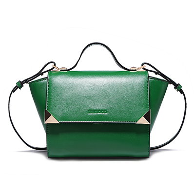 妙迪2019潮款手提单肩斜挎包女百搭牛皮蝙蝠翅膀包 大号