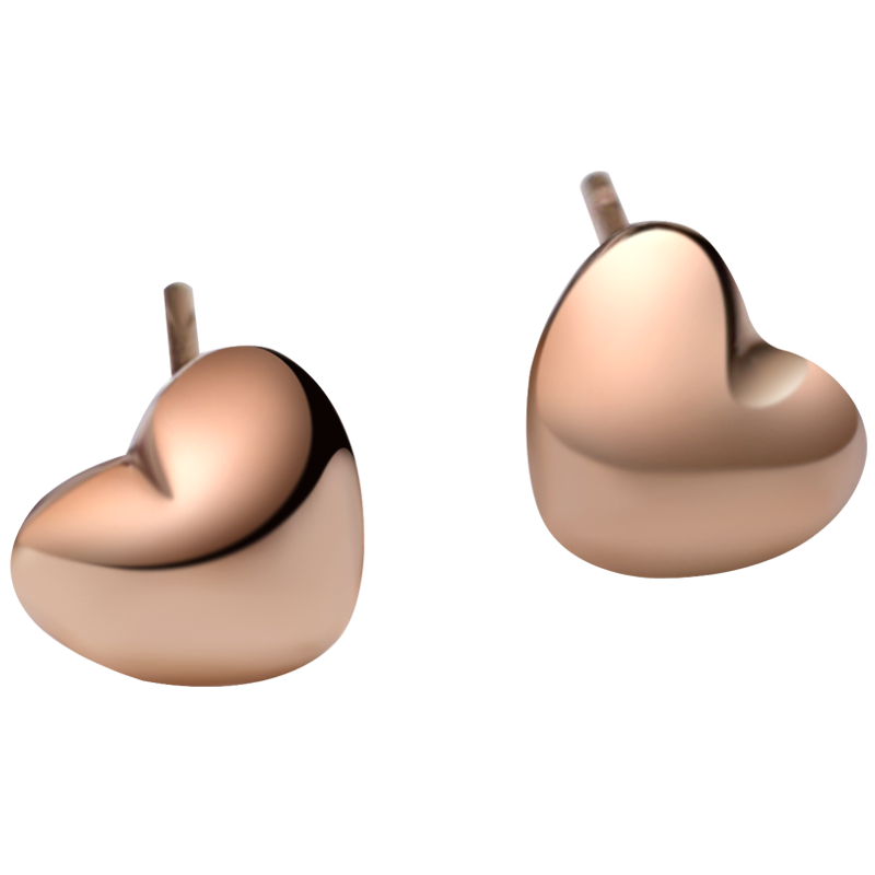 MYQAMRA珠宝18K金爱心耳钉女 气质韩国个性简约可爱耳饰品