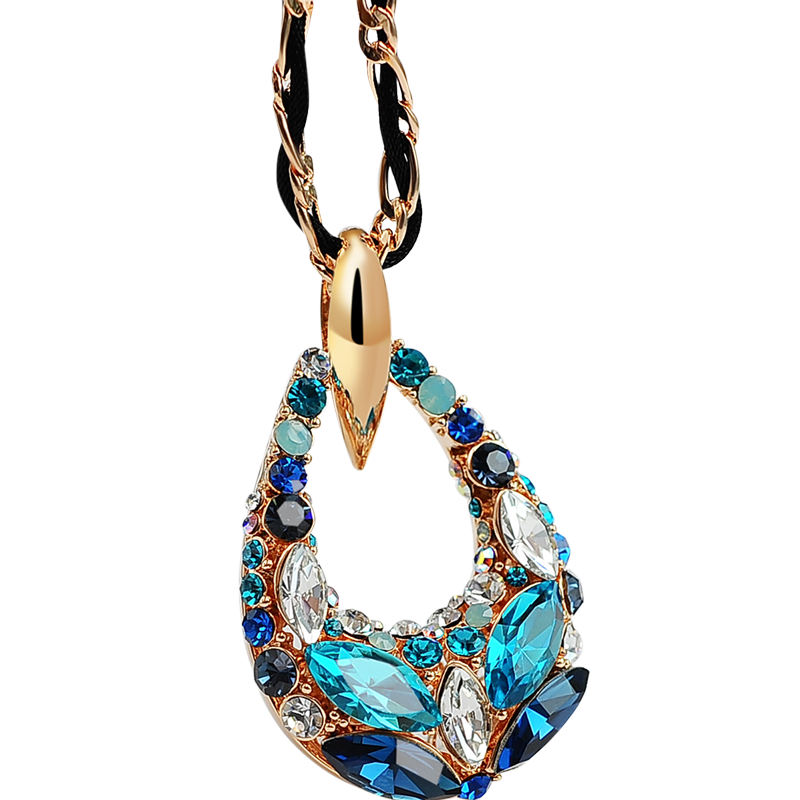 茗琳MINGLIN采用施华洛世奇元素水晶麦穗毛衣水晶项链女士 长款 百搭 韩国 配饰品秋冬