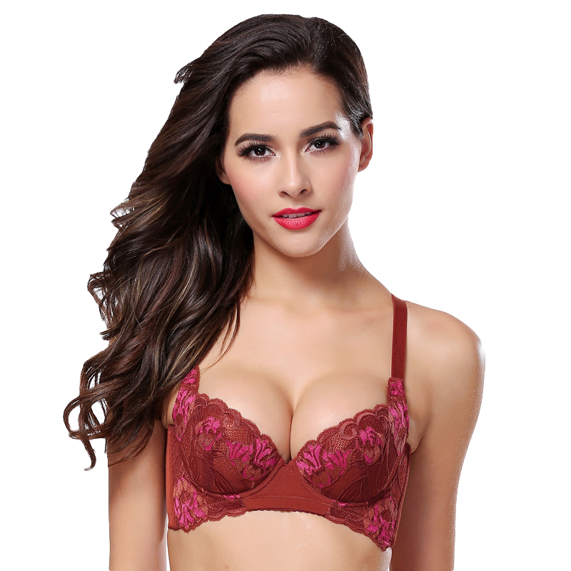 meisee/美思内衣性感聚拢蕾丝花边收副乳调整型文胸JL0305