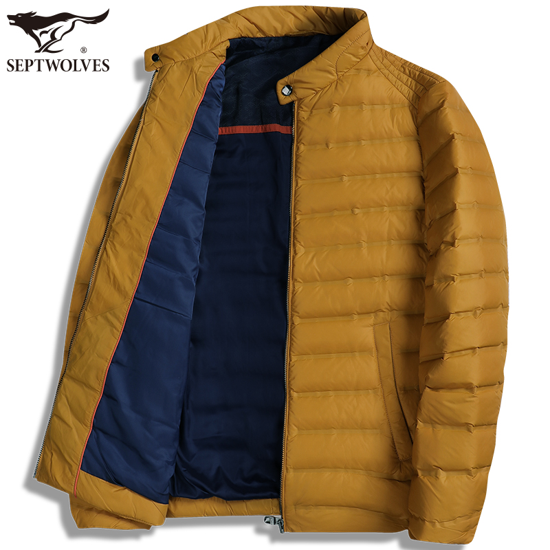 七匹狼羽绒服男2018冬季男士保暖轻薄宽松休闲外套上衣1636