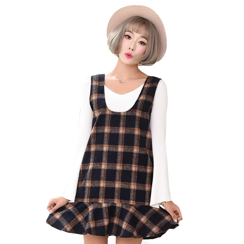 杰斯班方格背带裙JP6324