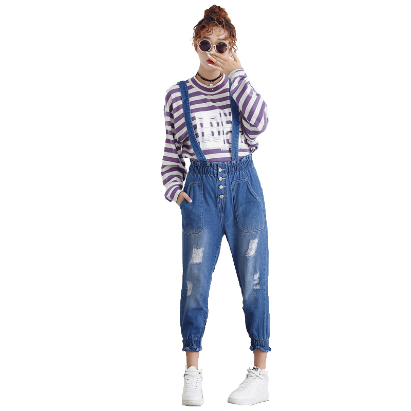 杰斯班松紧腰背带（可卸）牛仔裤JP6281