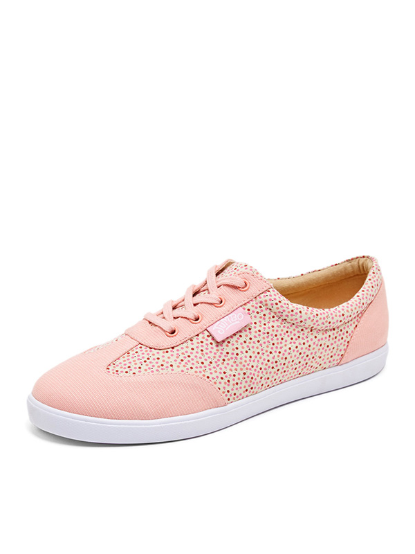 JUMBOUGG简帛秋季新款清新波点板鞋系带平底休闲鞋透气