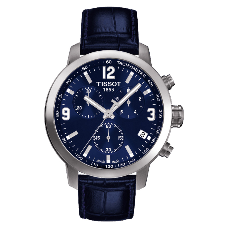 天梭TISSOT-PRC200系列 男石錶 英藍盤皮帶T055.417.16.047.00