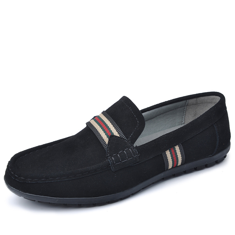 手工缝制真皮反绒牛皮潮流时尚简约男休闲鞋豆豆鞋司机鞋